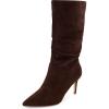 image:imageCUSHIONAIRE Womens Porsha Slouchy Vegan Suede MidCalf Scrunch Boot with Pointed Toe Memory Foam amp 3Inch Heel  Wide Widths AvailableChocolate