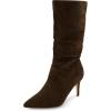 image:imageCUSHIONAIRE Womens Porsha Slouchy Vegan Suede MidCalf Scrunch Boot with Pointed Toe Memory Foam amp 3Inch Heel  Wide Widths AvailableOlive