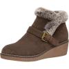 image:imageCUSHIONAIRE Womens Rhodes Faux Suede Winter Booties  Fur Boots for Women with Memory Foam Comfy Boots with Faux Fur Side Zipper 2Inch Wedge Heel Wide Widths AvailableTaupe