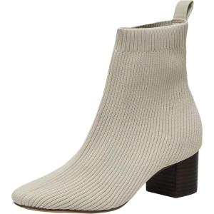 image:imageCUSHIONAIRE Neely Sock Booties for Women Stretch Knit Block Heel Womens Boots with Memory Foam for AllDay Comfort and StyleIvory