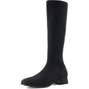 image:imageCUSHIONAIRE Rialto Womens KneeHigh Stretch Boot  SlipOn Tall Shaft Boot with Memory Foam amp Low Block HeelKnit Gray