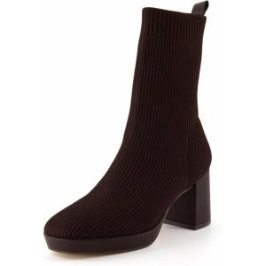 image:imageCUSHIONAIRE Womens Bancroft Stretch platform heel boot Memory Foam Wide Widths AvailableEspresso