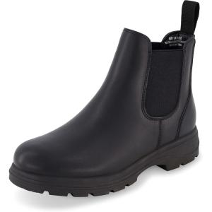 image:imageCUSHIONAIRE Womens Britain Chelsea Boots Soft Vegan Leather NonSlip Sole Memory Foam Back Pull Tab Ankle Boots for Women Wide WidthsBlack Nappa
