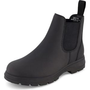 image:imageCUSHIONAIRE Womens Britain Chelsea Boots Soft Vegan Leather NonSlip Sole Memory Foam Back Pull Tab Ankle Boots for Women Wide WidthsBlack Rugged