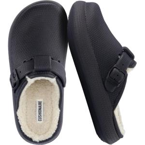 image:imageCUSHIONAIRE Womens Fable Recovery Clog with Faux Fur Lining and ComfortBlack
