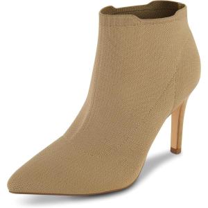 image:imageCUSHIONAIRE Womens Genie Stretch Knit Heel Bootie Memory Foam padding Wide Widths AvailableTaupe