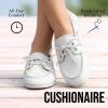 image:imageCUSHIONAIRE Anchor Lightweight Boat Shoes for Women  SlipOn Moccasin Loafers with Nautical Design  Wide Widths AvailableWhite Smooth