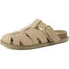 image:imageCUSHIONAIRE Benson Fisherman Sandals for Women  Suede Slip On Closed Toe Womens Clogs with Memory Foam Cork Footbed and Arch SupportBiscuit Suede