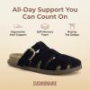 image:imageCUSHIONAIRE Benson Fisherman Sandals for Women  Suede Slip On Closed Toe Womens Clogs with Memory Foam Cork Footbed and Arch SupportBlack Suede