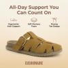 image:imageCUSHIONAIRE Benson Fisherman Sandals for Women  Suede Slip On Closed Toe Womens Clogs with Memory Foam Cork Footbed and Arch SupportChestnut Suede