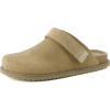 image:imageCUSHIONAIRE Boulder Genuine Leather Clogs for Women Slingback Slip On Shoes with Adjustable Swivel Back Strap and Memory Foam FootbedBiscuit Suede
