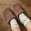 image:imageCUSHIONAIRE Boulder Genuine Leather Clogs for Women Slingback Slip On Shoes with Adjustable Swivel Back Strap and Memory Foam FootbedBrown