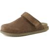 image:imageCUSHIONAIRE Boulder Genuine Leather Clogs for Women Slingback Slip On Shoes with Adjustable Swivel Back Strap and Memory Foam FootbedBrown