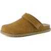 image:imageCUSHIONAIRE Boulder Genuine Leather Clogs for Women Slingback Slip On Shoes with Adjustable Swivel Back Strap and Memory Foam FootbedChestnut Suede