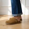 image:imageCUSHIONAIRE Boulder Genuine Leather Clogs for Women Slingback Slip On Shoes with Adjustable Swivel Back Strap and Memory Foam FootbedChestnut Suede