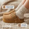 image:imageCUSHIONAIRE Womens Granola Previous Buckle Issue Fixed Genuine Suede Cork Footbed Platform Clog Comfort Wide Widths Available Chestnut 6