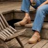 image:imageCUSHIONAIRE Womens Guest Faux Wood Clog with Memory Foam Padding Wide Widths AvailableSand