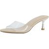 image:imageCUSHIONAIRE Giselle Clear Kitten Heels for Women Comfortable and Stylish Low Heeled Mules Dressy SlipOn DesignClear
