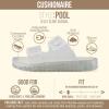 image:imageCUSHIONAIRE Pool Slides for Women Waterproof Double Buckle Adjustable SlipOn Womens Sandals for Beach Shower Casual WearClear