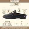 image:imageCUSHIONAIRE Yummy Slip On Womens Mules Business Casual Loafers for Women with Low Heel and Metal Chain Detail  Run Small Size UpBlack
