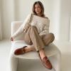 image:imageCUSHIONAIRE Yummy Slip On Womens Mules Business Casual Loafers for Women with Low Heel and Metal Chain Detail  Run Small Size UpCognac