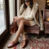 image:imageCUSHIONAIRE Yummy Slip On Womens Mules Business Casual Loafers for Women with Low Heel and Metal Chain Detail  Run Small Size UpCognac