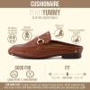 image:imageCUSHIONAIRE Yummy Slip On Womens Mules Business Casual Loafers for Women with Low Heel and Metal Chain Detail  Run Small Size UpCognac