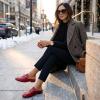 image:imageCUSHIONAIRE Yummy Slip On Womens Mules Business Casual Loafers for Women with Low Heel and Metal Chain Detail  Run Small Size UpRed