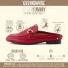 image:imageCUSHIONAIRE Yummy Slip On Womens Mules Business Casual Loafers for Women with Low Heel and Metal Chain Detail  Run Small Size UpRed