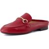 image:imageCUSHIONAIRE Yummy Slip On Womens Mules Business Casual Loafers for Women with Low Heel and Metal Chain Detail  Run Small Size UpRed