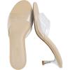 image:imageCUSHIONAIRE Giselle Clear Kitten Heels for Women Comfortable and Stylish Low Heeled Mules Dressy SlipOn DesignClear