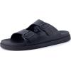 image:imageCUSHIONAIRE Nation Slip On Slides for Men with Adjustable Straps Cushioned Footbed and Ridged Grip Outsole  Everyday Mens SandalsBlack