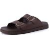 image:imageCUSHIONAIRE Nation Slip On Slides for Men with Adjustable Straps Cushioned Footbed and Ridged Grip Outsole  Everyday Mens SandalsBrown