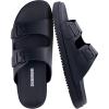image:imageCUSHIONAIRE Nation Slip On Slides for Men with Adjustable Straps Cushioned Footbed and Ridged Grip Outsole  Everyday Mens SandalsBlack