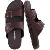 image:imageCUSHIONAIRE Nation Slip On Slides for Men with Adjustable Straps Cushioned Footbed and Ridged Grip Outsole  Everyday Mens SandalsBrown