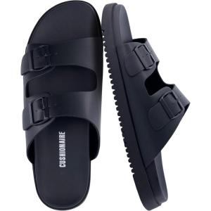 image:imageCUSHIONAIRE Nation Slip On Slides for Men with Adjustable Straps Cushioned Footbed and Ridged Grip Outsole  Everyday Mens SandalsBlack