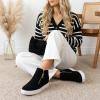 image:imageCUSHIONAIRE Hart Womens Casual Shoes with Dual Zippers Lightweight Hidden Wedge Fashion Sneakers for WomenBlack