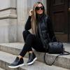 image:imageCUSHIONAIRE Hart Womens Casual Shoes with Dual Zippers Lightweight Hidden Wedge Fashion Sneakers for WomenBlack Pu