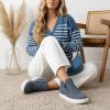 image:imageCUSHIONAIRE Hart Womens Casual Shoes with Dual Zippers Lightweight Hidden Wedge Fashion Sneakers for WomenBlue Canvas