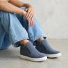 image:imageCUSHIONAIRE Hart Womens Casual Shoes with Dual Zippers Lightweight Hidden Wedge Fashion Sneakers for WomenBlue Canvas