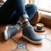 image:imageCUSHIONAIRE Hart Womens Casual Shoes with Dual Zippers Lightweight Hidden Wedge Fashion Sneakers for WomenBlue Canvas