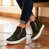 image:imageCUSHIONAIRE Hart Womens Casual Shoes with Dual Zippers Lightweight Hidden Wedge Fashion Sneakers for WomenCamo Canvas