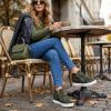 image:imageCUSHIONAIRE Hart Womens Casual Shoes with Dual Zippers Lightweight Hidden Wedge Fashion Sneakers for WomenCamo Canvas