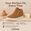 image:imageCUSHIONAIRE Hart Womens Casual Shoes with Dual Zippers Lightweight Hidden Wedge Fashion Sneakers for WomenCognac