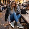 image:imageCUSHIONAIRE Hart Womens Casual Shoes with Dual Zippers Lightweight Hidden Wedge Fashion Sneakers for WomenGrey