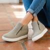 image:imageCUSHIONAIRE Hart Womens Casual Shoes with Dual Zippers Lightweight Hidden Wedge Fashion Sneakers for WomenGrey Canvas