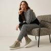 image:imageCUSHIONAIRE Hart Womens Casual Shoes with Dual Zippers Lightweight Hidden Wedge Fashion Sneakers for WomenGrey Canvas