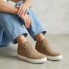 image:imageCUSHIONAIRE Hart Womens Casual Shoes with Dual Zippers Lightweight Hidden Wedge Fashion Sneakers for WomenTaupe