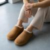 image:imageCUSHIONAIRE Homemade Suede Mule Womens Slippers Faux Fur Lining with Stitching Detail Trim Durable House Slippers for Women Indoor OutdoorChestnut