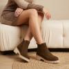 image:imageCUSHIONAIRE Parade PullOn Womens Boots Lightweight Lug Sole Chelsea Style Ankle Boots for Women with Detailed StitchingChocolate
